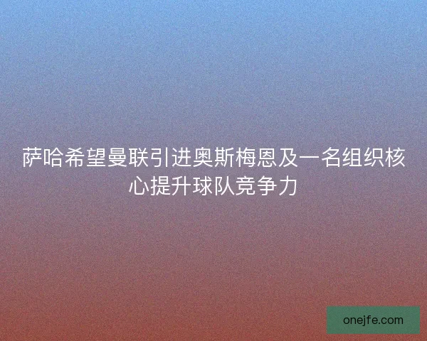 萨哈希望曼联引进奥斯梅恩及一名组织核心提升球队竞争力