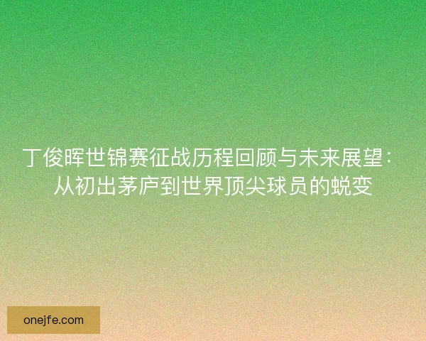 丁俊晖世锦赛征战历程回顾与未来展望：从初出茅庐到世界顶尖球员的蜕变